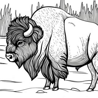 Majestic Bison In Yellowstone Coloring Page 43074-34403