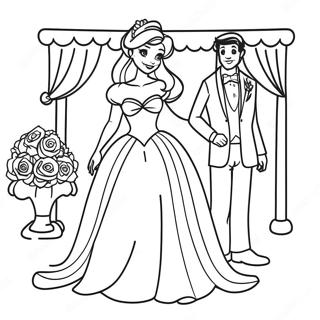 Charming Disney Princess Wedding Coloring Page 43104-34425