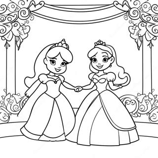 Charming Disney Princess Wedding Coloring Page 43104-34427