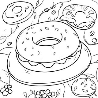 Bagel With Cream Cheese Coloring Page 43123-34433