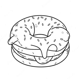 Bagel With Cream Cheese Coloring Page 43123-34434