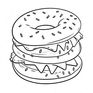 Bagel With Cream Cheese Coloring Page 43123-34436