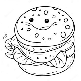 Funny Bagel Character Coloring Page 43124-34445