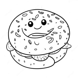 Funny Bagel Character Coloring Page 43124-34446