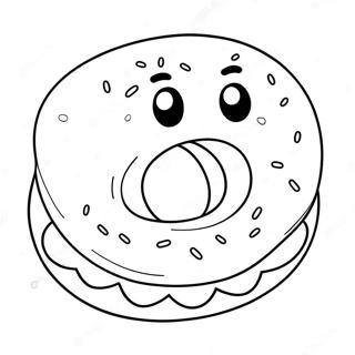 Funny Bagel Character Coloring Page 43124-34447