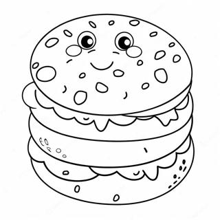 Funny Bagel Character Coloring Page 43124-34448