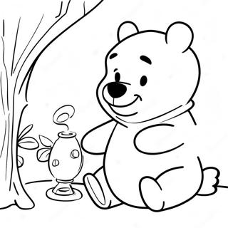 Winnie The Pooh With Honey Pot Coloring Page 43143-34459