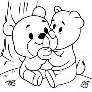 Cute Winnie The Pooh Eating Honey Coloring Page 43144-34454