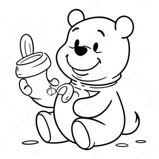 Cute Winnie The Pooh Eating Honey Coloring Page 43144-34455