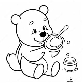 Cute Winnie The Pooh Eating Honey Coloring Page 43144-34456