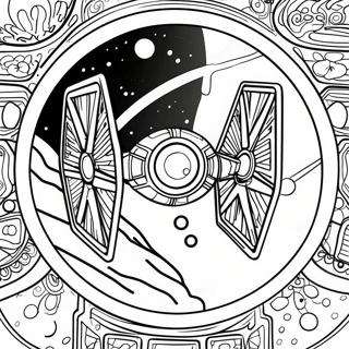 Detailed Tie Fighter In Space Coloring Page 43174-34478