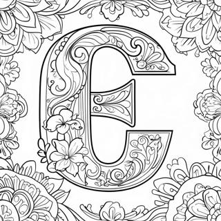 Elegant Letter E Coloring Page 4317-3577