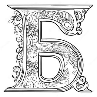 Elegant Letter E Coloring Page 4317-3580