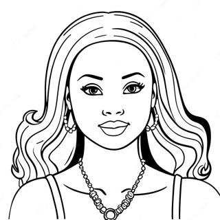 Black Barbie Coloring Page 43203-34498