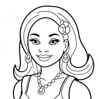 Black Barbie Coloring Page 43203-34499