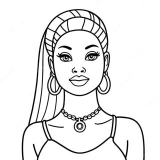 Black Barbie Coloring Page 43203-34500