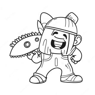 Funny Chainsaw Character Coloring Page 43254-34537