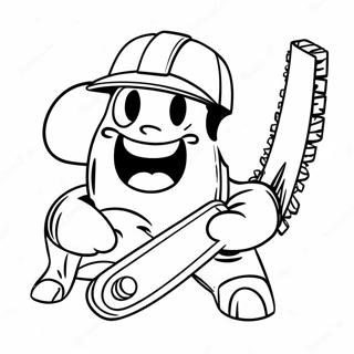 Funny Chainsaw Character Coloring Page 43254-34539