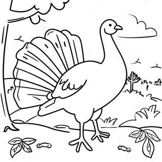 Turkey Hunting Scene Coloring Page 43273-34558