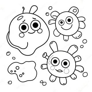 Cute Cartoon Germs Coloring Page 43284-34562