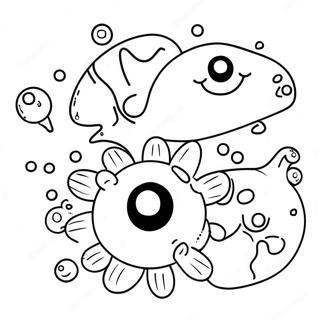 Cute Cartoon Germs Coloring Page 43284-34563