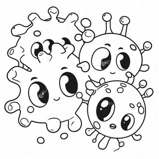 Cute Cartoon Germs Coloring Page 43284-34564