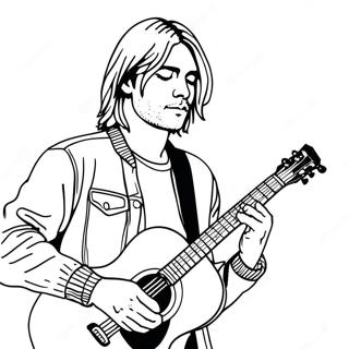 Kurt Cobain Playing Guitar Coloring Page 43294-34573