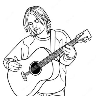 Kurt Cobain Playing Guitar Coloring Page 43294-34574