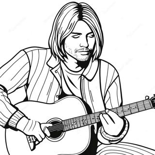 Kurt Cobain Playing Guitar Coloring Page 43294-34575