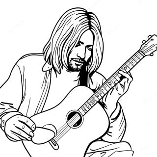 Kurt Cobain Playing Guitar Coloring Page 43294-34576