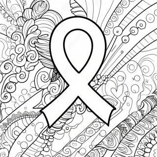 Breast Health Awareness Ribbon Coloring Page 43303-34577