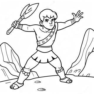 Brave David Defeating Goliath Coloring Page 43314-34587