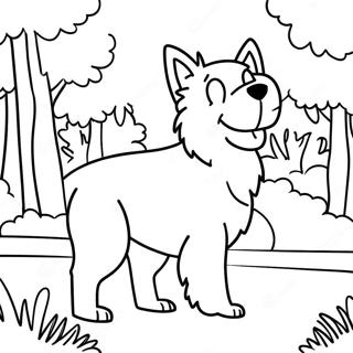 Playful Border Collie In The Park Coloring Page 43344-34613