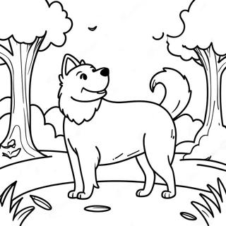 Playful Border Collie In The Park Coloring Page 43344-34615