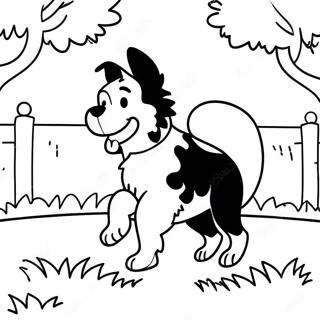 Playful Border Collie In The Park Coloring Page 43344-34616