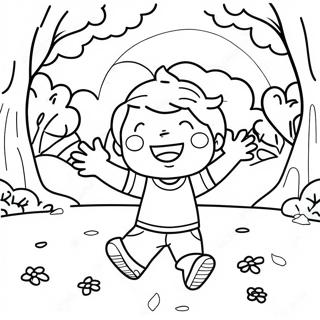 Happy Son Playing In The Park Coloring Page 43354-34617