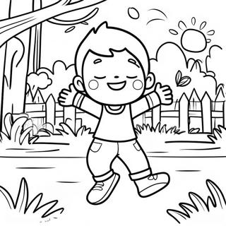 Happy Son Playing In The Park Coloring Page 43354-34618