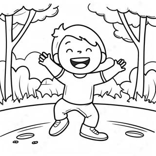 Happy Son Playing In The Park Coloring Page 43354-34619