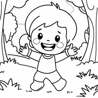 Happy Son Playing In The Park Coloring Page 43354-34620