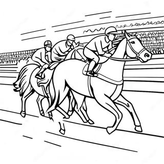 Exciting Derby Race Scene Coloring Page 43364-34622