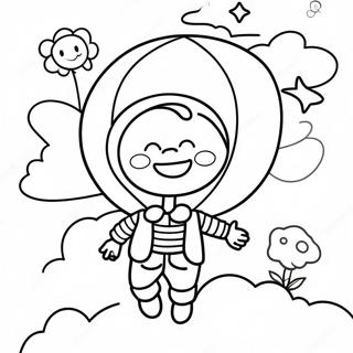 Happy Balloon Boy In The Sky Coloring Page 43374-34630