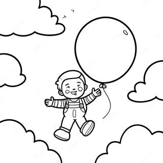 Happy Balloon Boy In The Sky Coloring Page 43374-34631