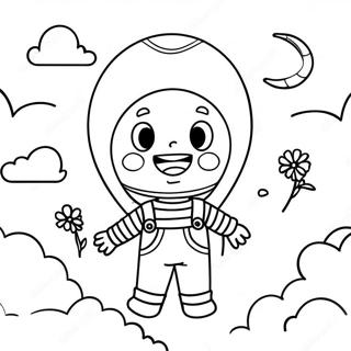 Happy Balloon Boy In The Sky Coloring Page 43374-34632