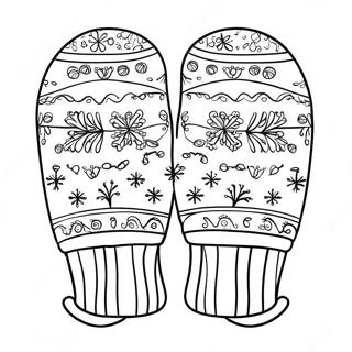 Cozy Mitten With Snowflakes Coloring Page 43384-34644