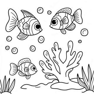 Underwater Scene With Coral And Fish Coloring Page 43404-34662