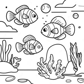 Underwater Scene With Coral And Fish Coloring Page 43404-34663