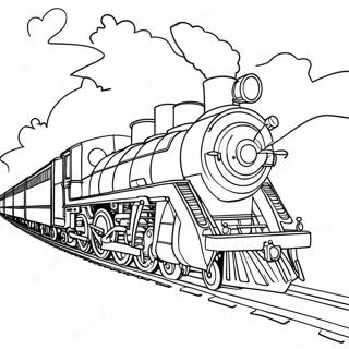 Charming Polar Express Steam Engine Coloring Page 43414-34666