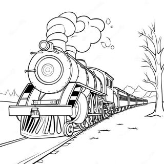 Charming Polar Express Steam Engine Coloring Page 43414-34667