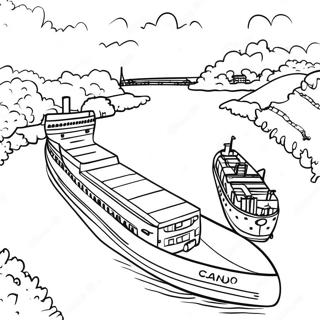 Colorful Panama Canal Coloring Page 43454-34700