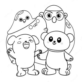 Badanamu Characters In A Fun Adventure Coloring Page 43464-34707